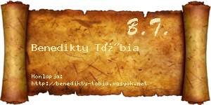 Benedikty Tóbia névjegykártya